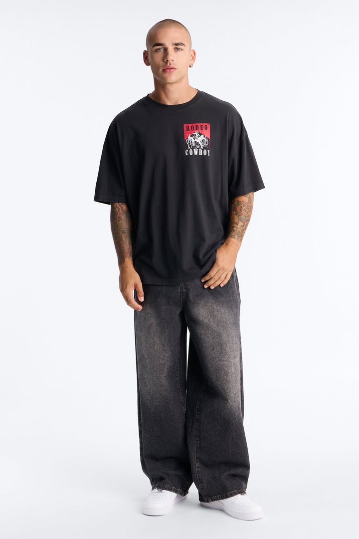 Smoke Vapor Baggy Jean - Dark Wash