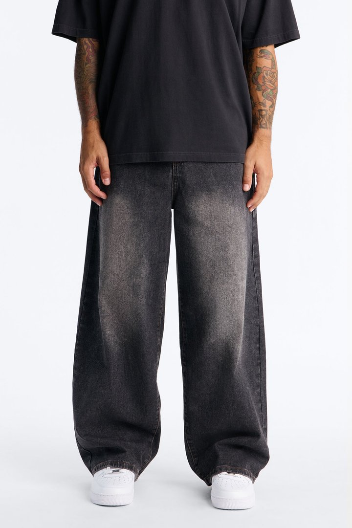 Smoke Vapor Baggy Jean - Dark Wash