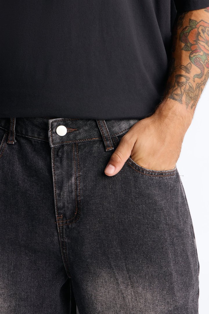 Smoke Vapor Baggy Jean - Dark Wash