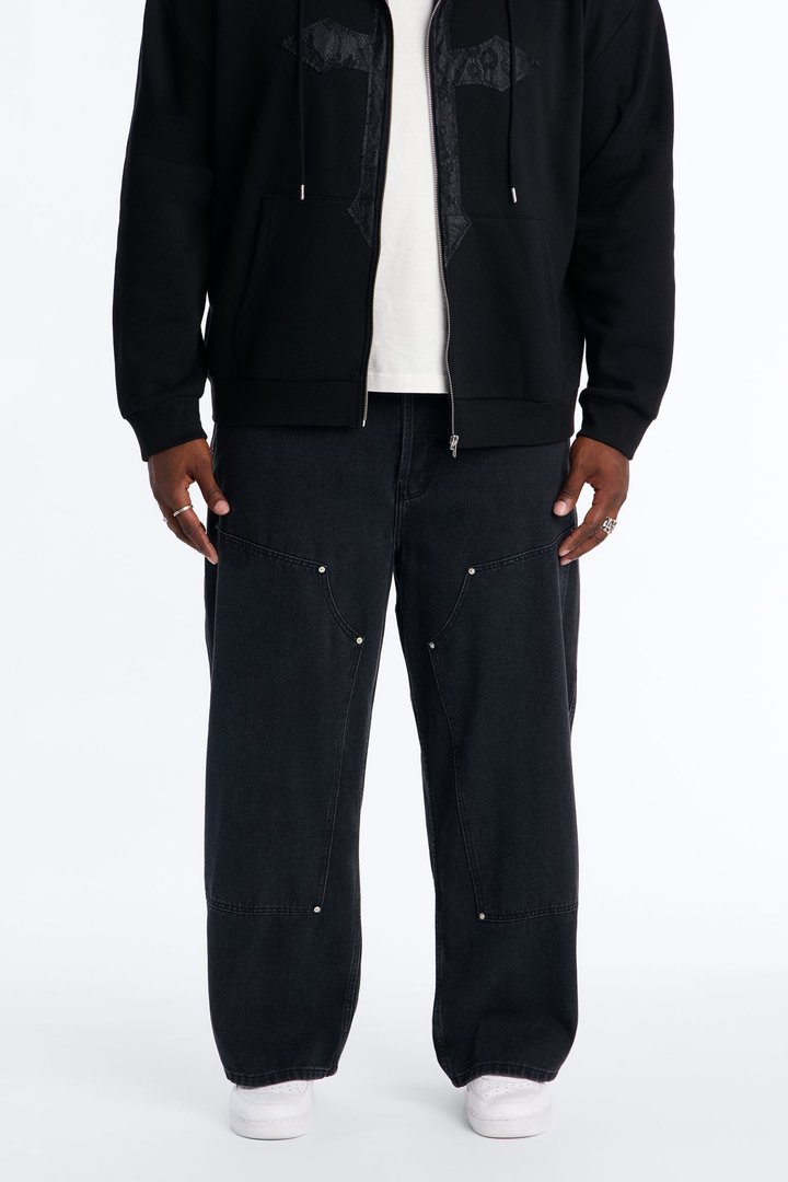 Anvil Double Knee Baggy Jean - Black