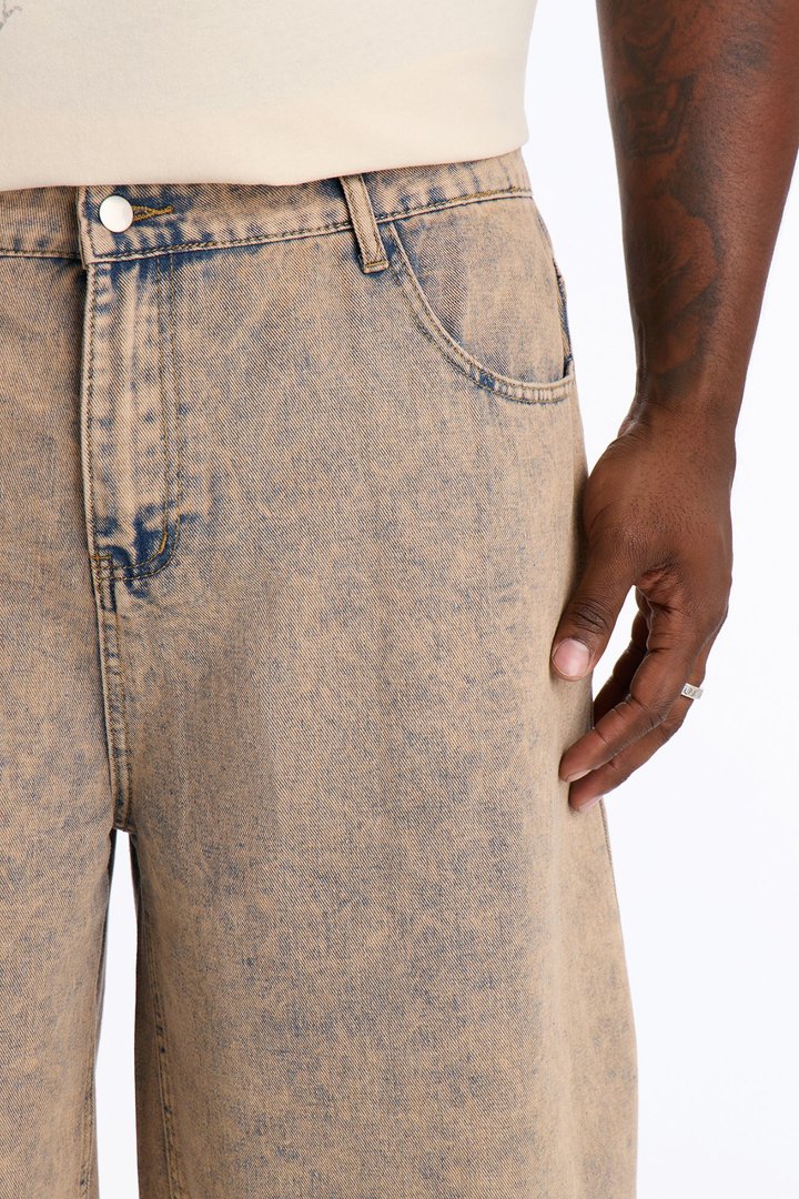 Sun Washed Baggy Denim Short - Vintage Wash