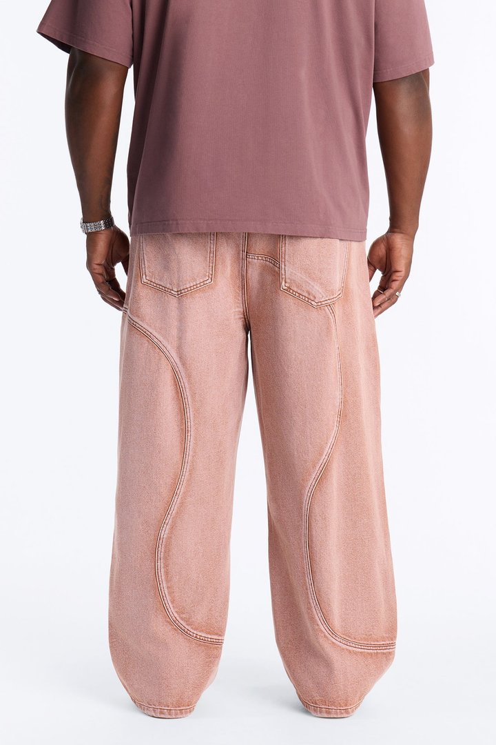 Terra Fade Baggy Jean - Washed Red