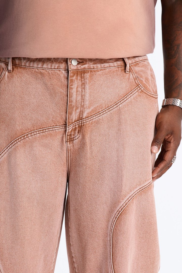 Terra Fade Baggy Jean - Washed Red