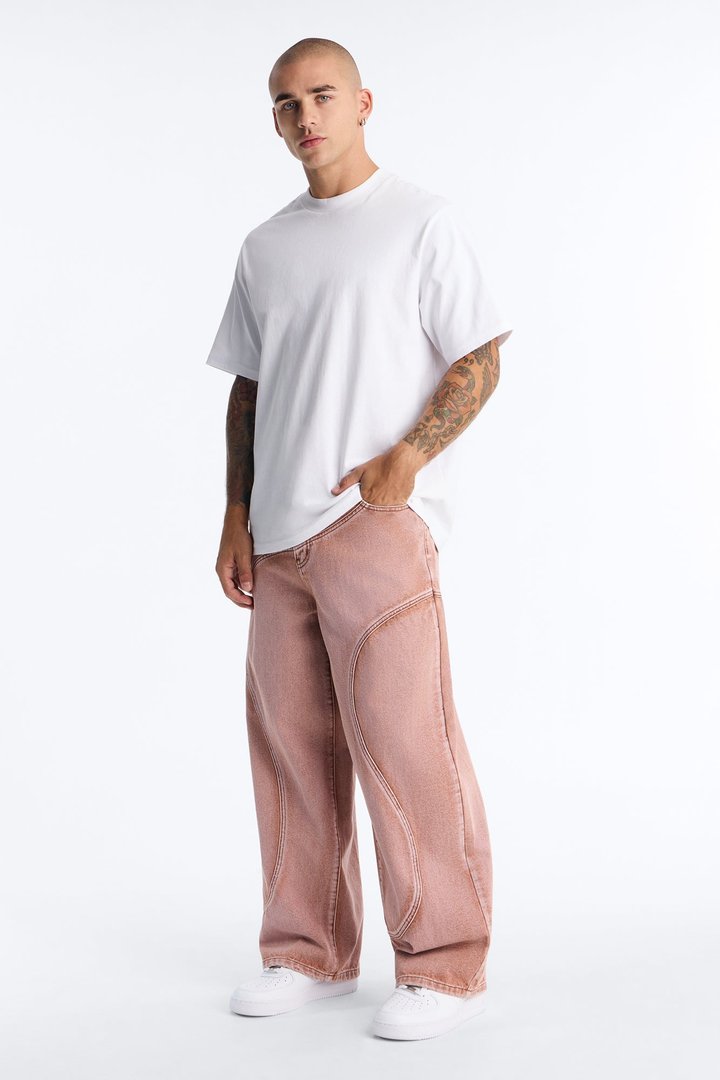 Terra Fade Baggy Jean - Washed Red