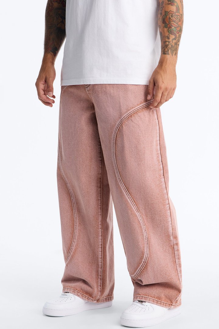 Terra Fade Baggy Jean - Washed Red