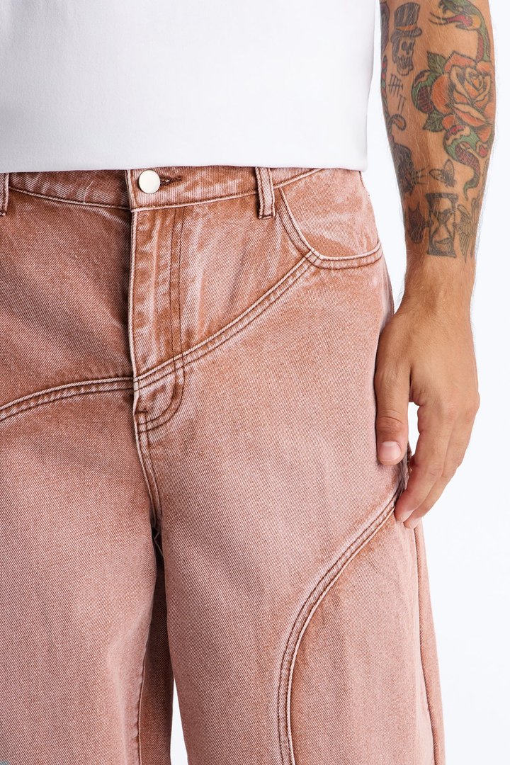 Terra Fade Baggy Jean - Washed Red