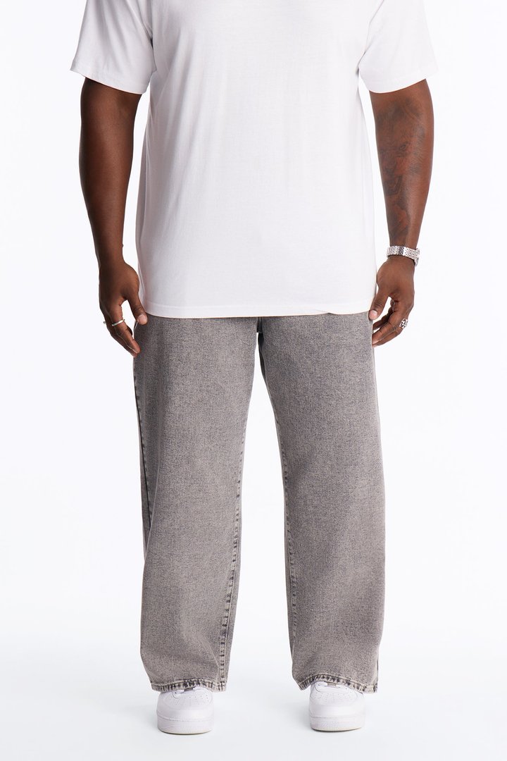 All Day Baggy Leg Jean - Washed Grey