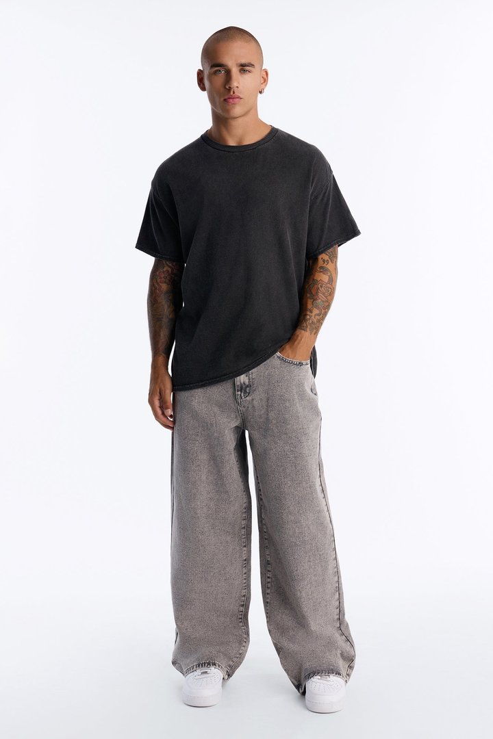 All Day Baggy Leg Jean - Washed Grey