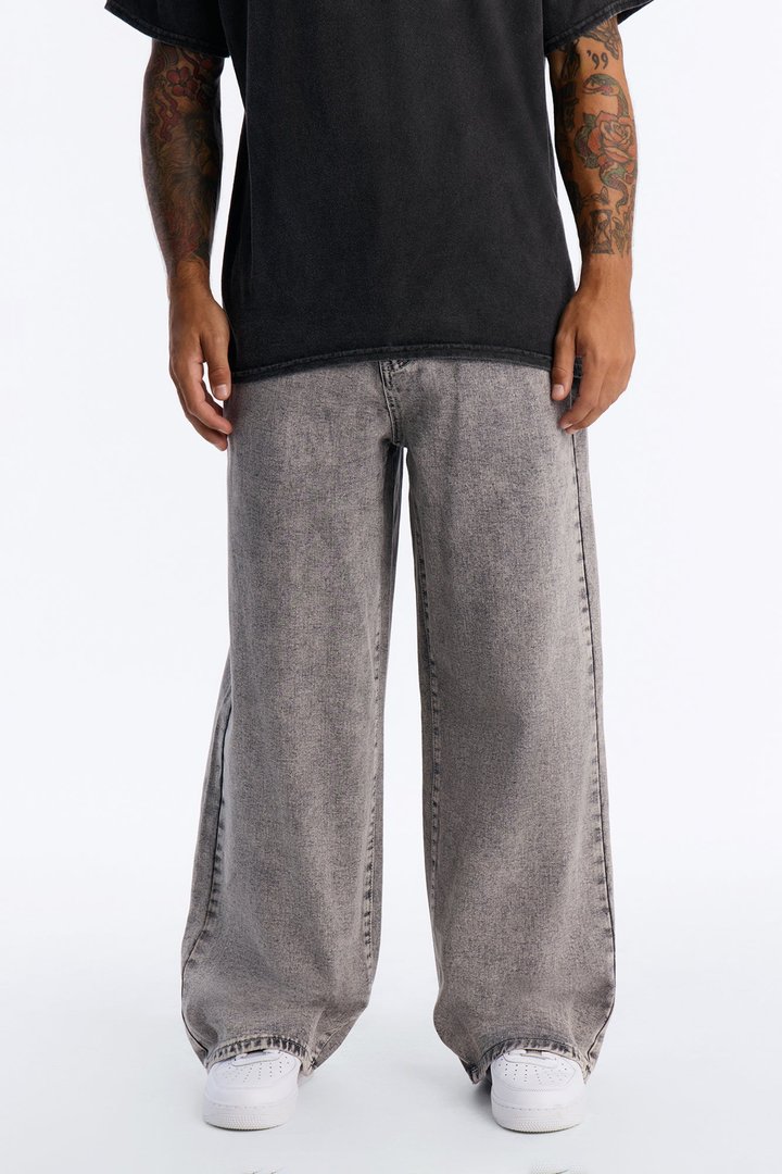 All Day Baggy Leg Jean - Washed Grey