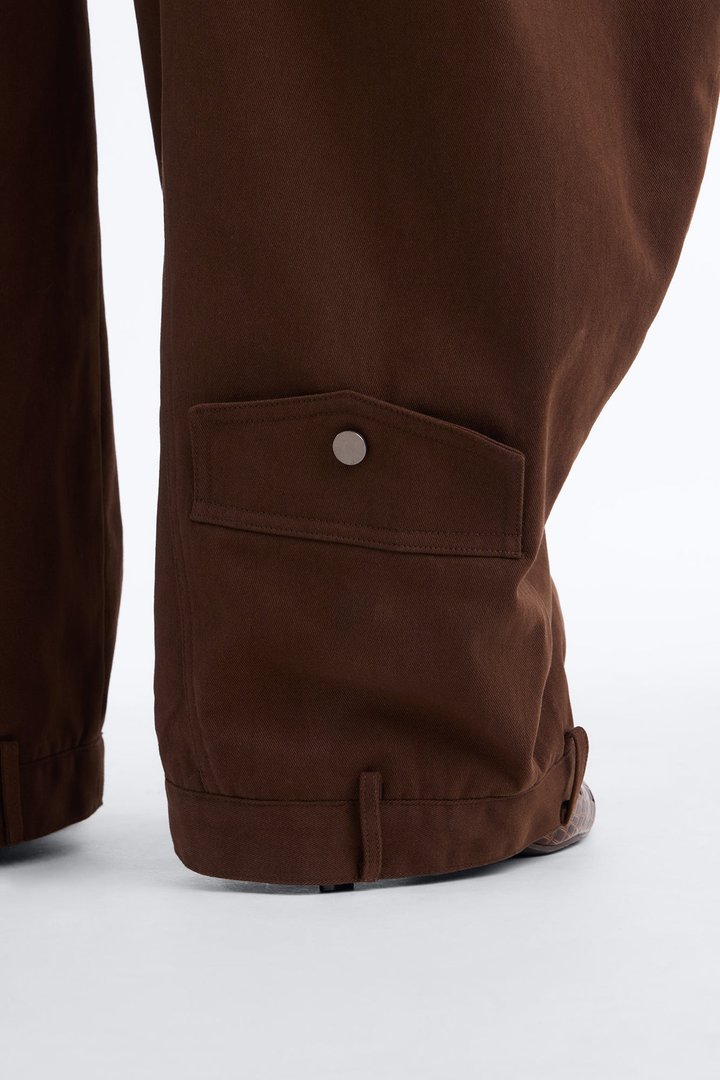 Melody Crossover Barrel Leg Pant - Brown