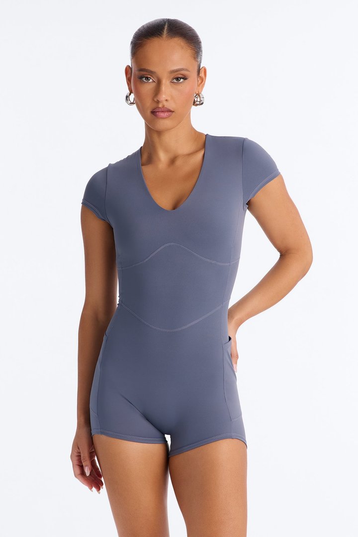 Sweet Sport Short Sleeve Romper - Navy