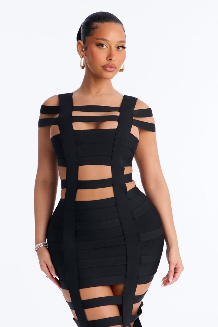 In My Element Cut Out Bandage Maxi Dress - Black