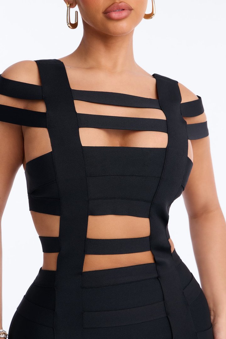 In My Element Cut Out Bandage Maxi Dress - Black