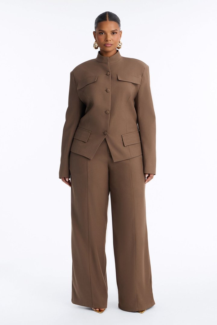 Melt Into You High Rise Straight Leg Trouser - Caffe