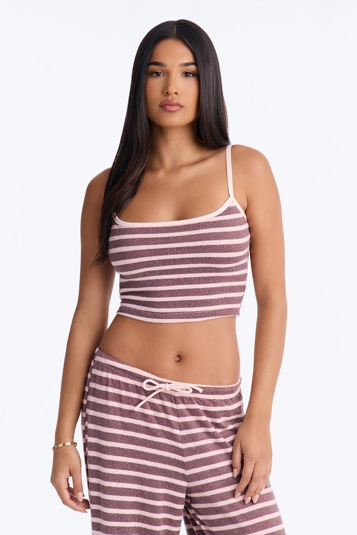 Silla Striped Wide Leg Pant Set - Pink/combo