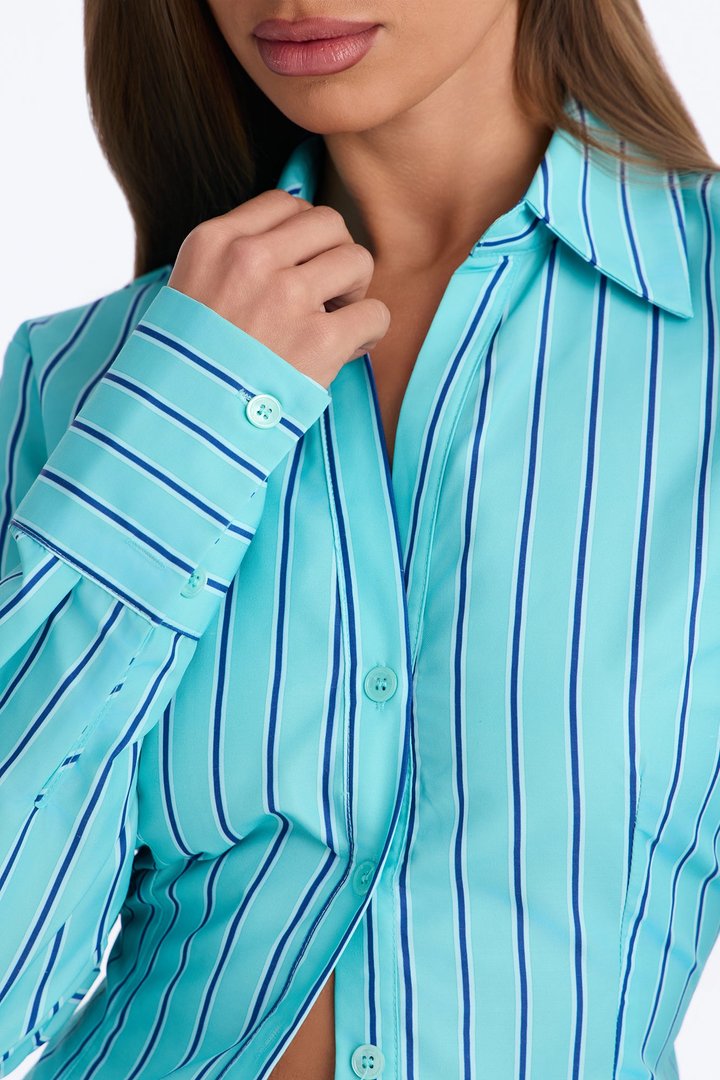 Just My Luck Button Up Shirt - Blue/combo