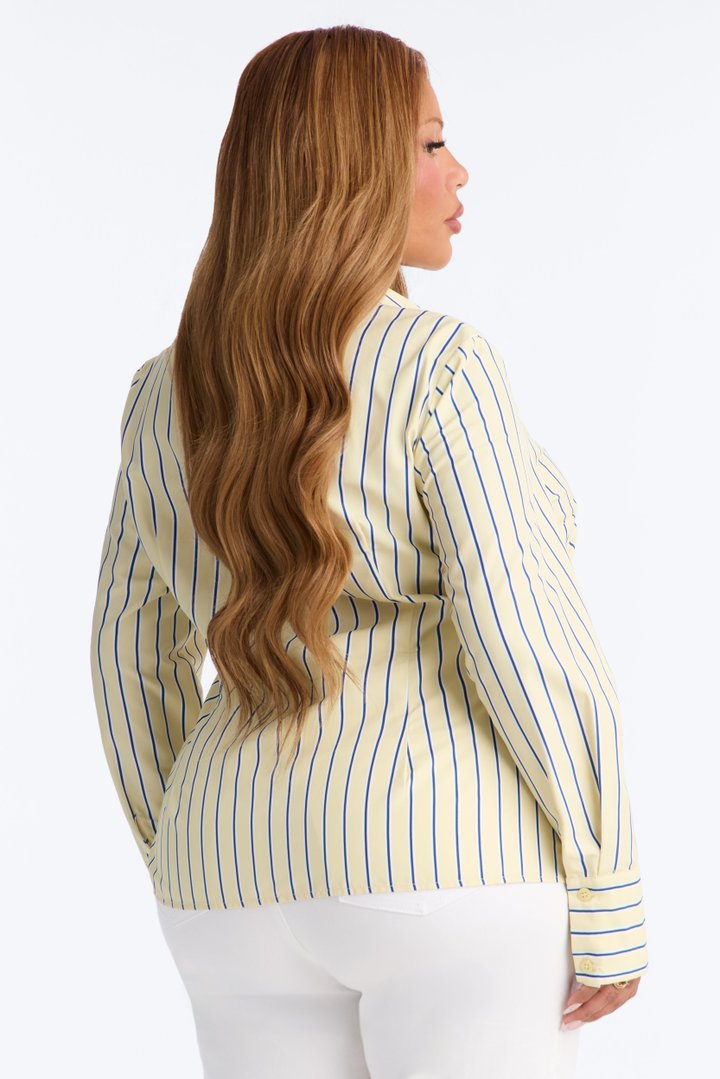 Just My Luck Button Up Shirt - Yellow/combo