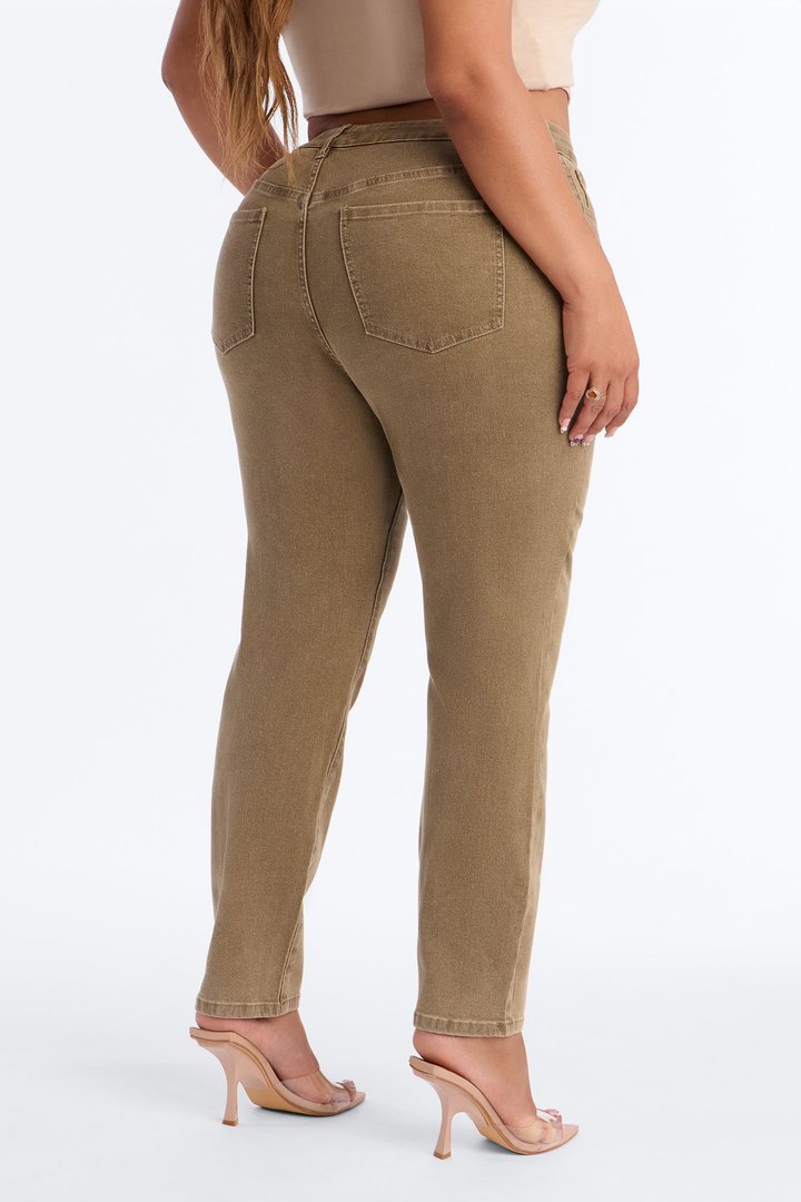 Olive You Forever Crossover Skinny Jeans - Olive