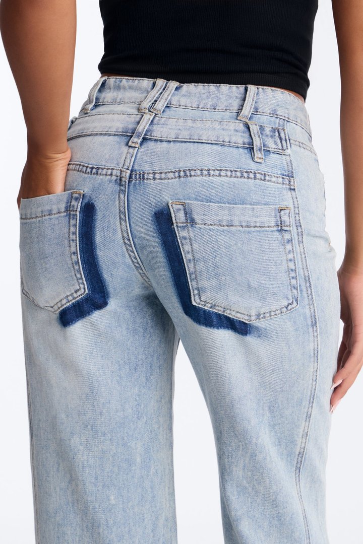 Take Me Away Double Waistband Straight Leg Jeans - Light Wash