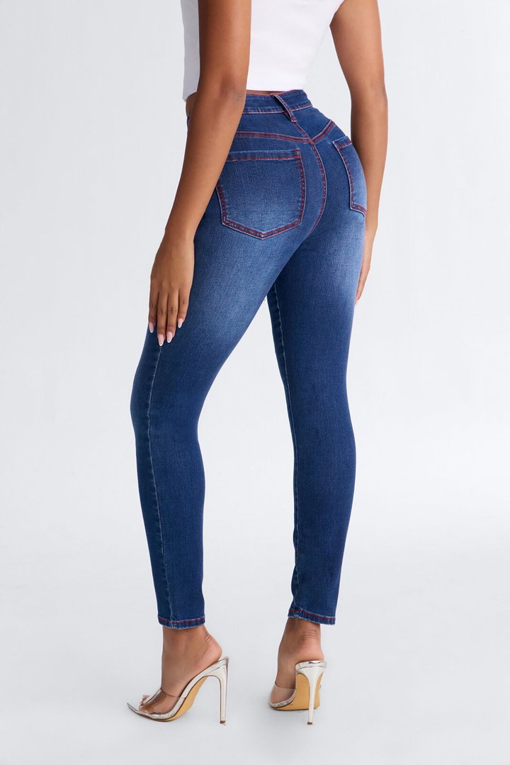 In The Red High Rise Stretch Skinny Jeans - Dark Wash