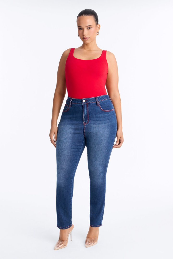 In The Red High Rise Stretch Skinny Jeans - Dark Wash