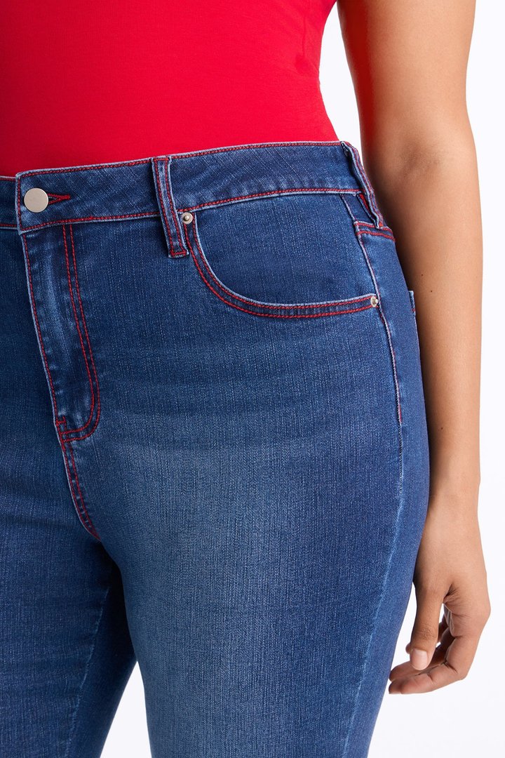 In The Red High Rise Stretch Skinny Jeans - Dark Wash