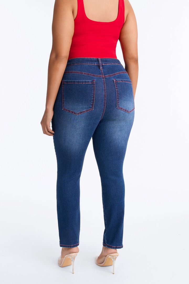 In The Red High Rise Stretch Skinny Jeans - Dark Wash