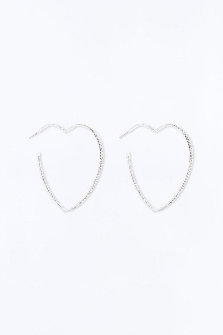 Stole My Heart Hoop Earrings - Silver