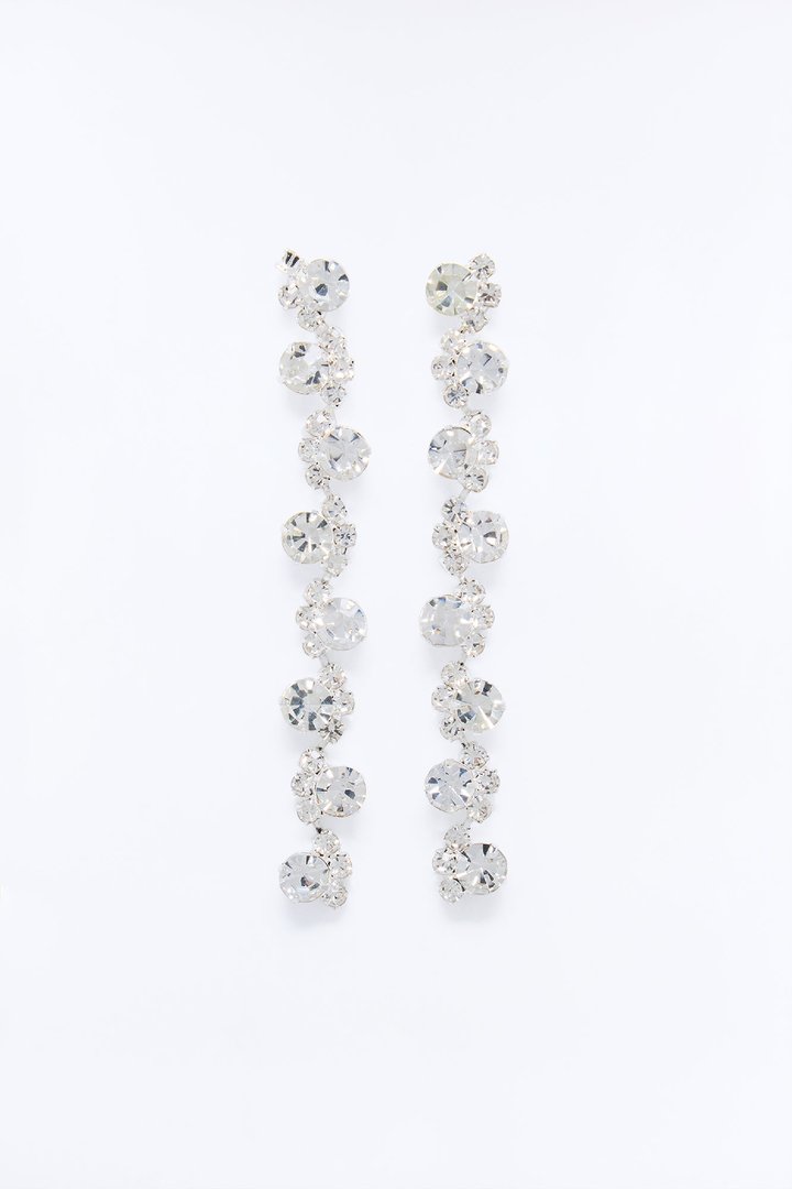 Night Essence Drop Earrings - Silver