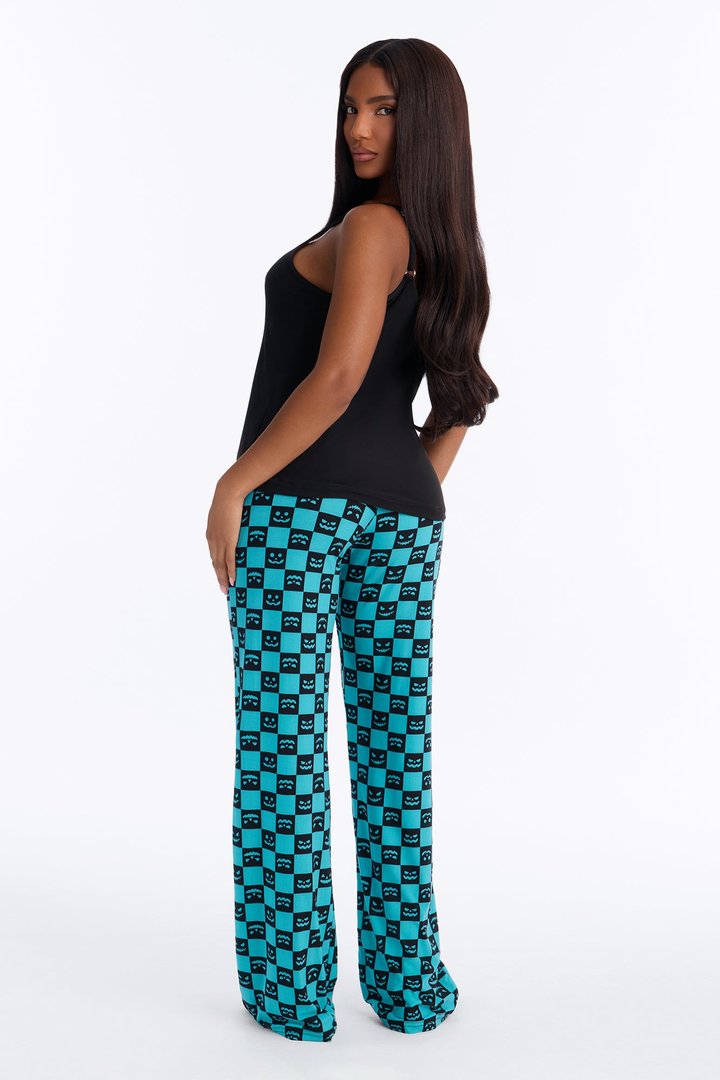 Pumpkin Time Halloween PJ Cami & Wide Leg Set - Black/Blue