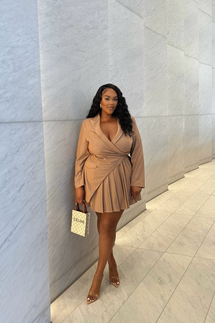 Delani Mini Blazer Dress - Khaki