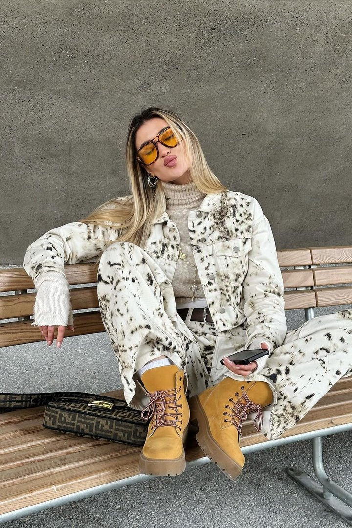 Calexico Printed Denim Jacket - White/combo