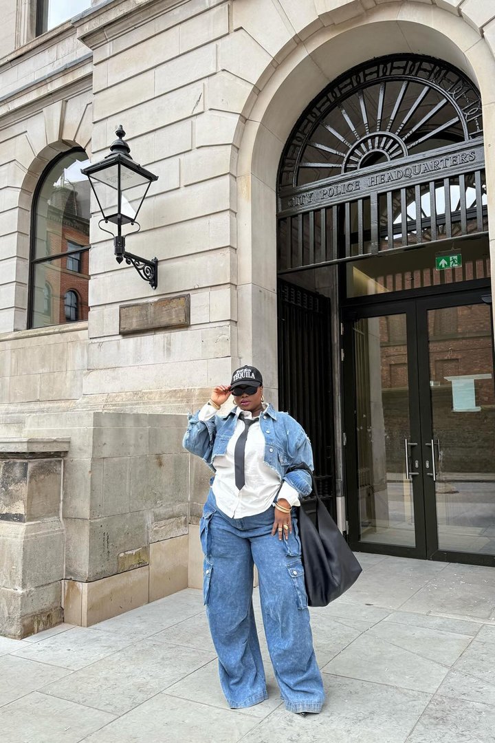 Just Between Us Denim Pant Set - Blue