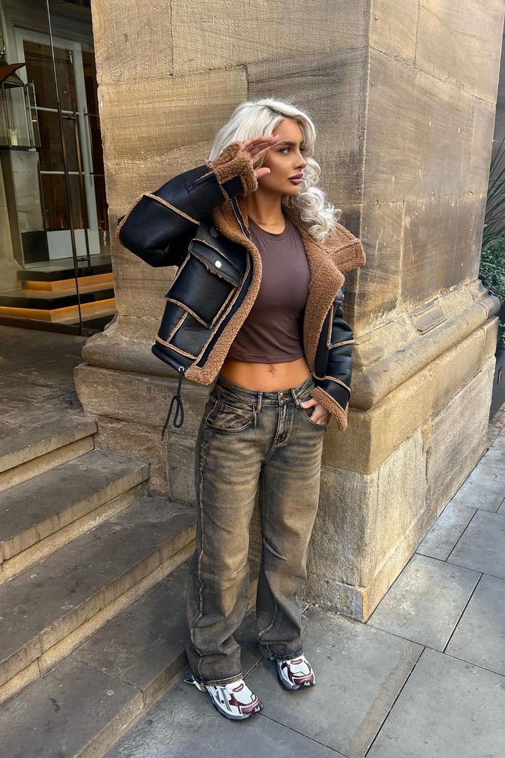Out and About Shearling Jacket - Black