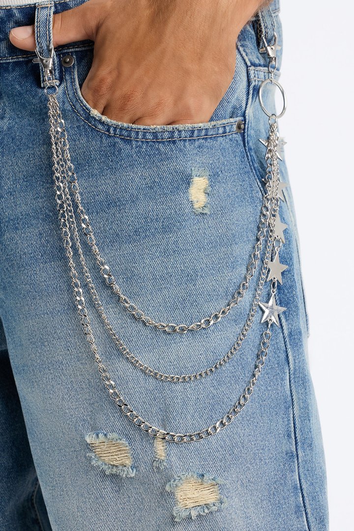 Follow The Starlight Layered Pant Chain - Silver