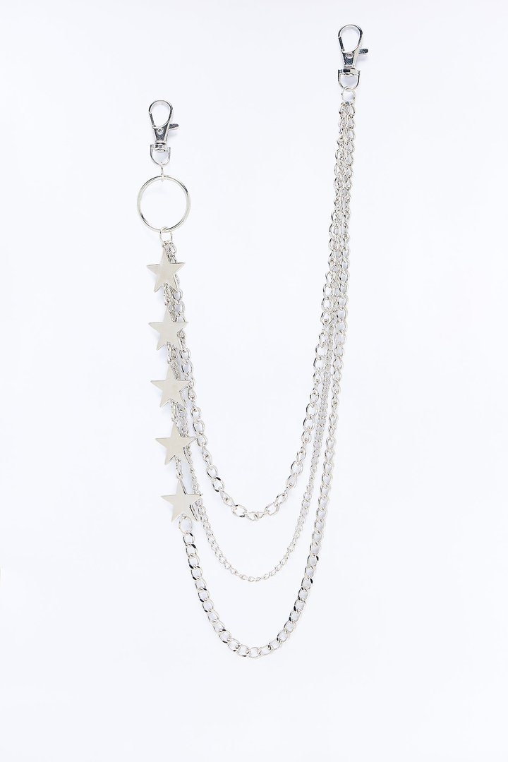 Follow The Starlight Layered Pant Chain - Silver