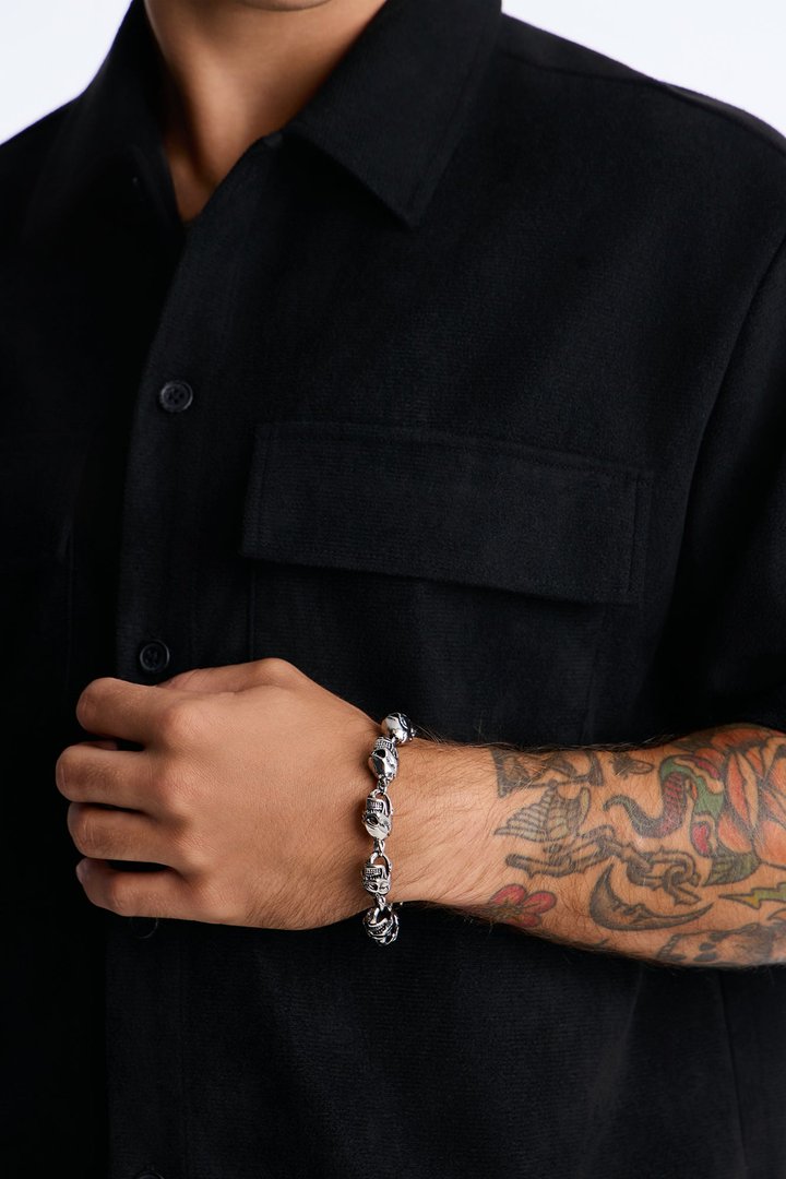Molten Metal Link Bracelet - Silver