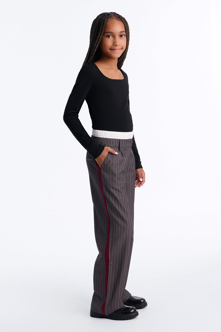 Mini Dedicated To You Double Waistband Trouser II - Charcoal/combo