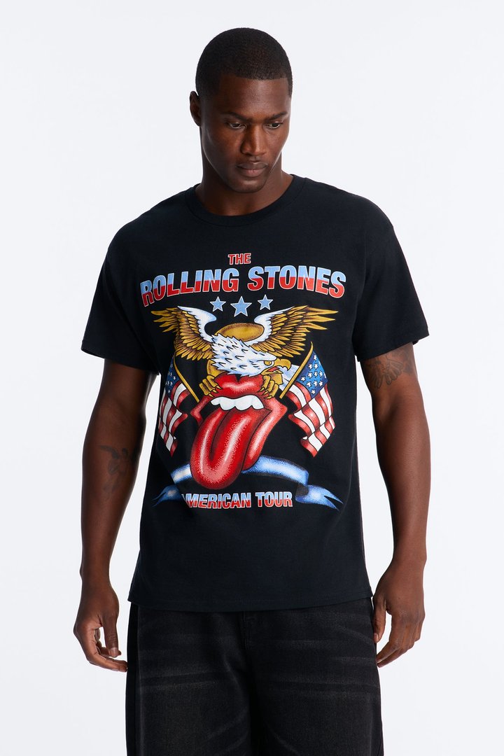 Rolling Stones America Oversized Short Sleeve Tee - Black