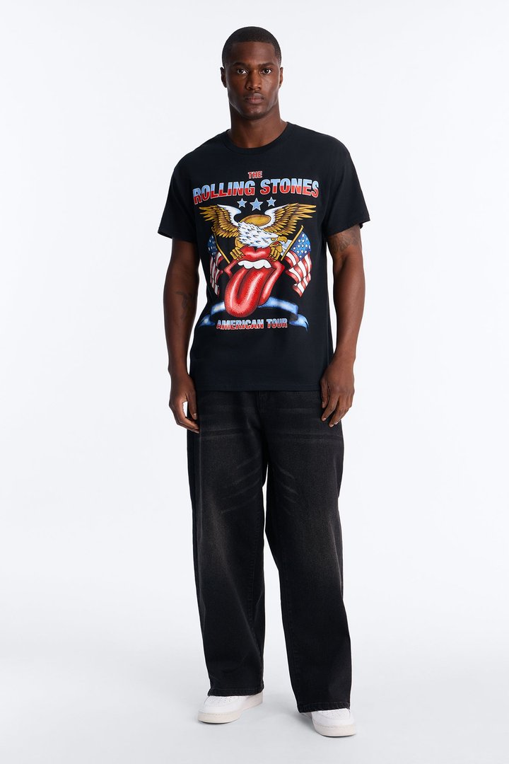 Rolling Stones America Oversized Short Sleeve Tee - Black