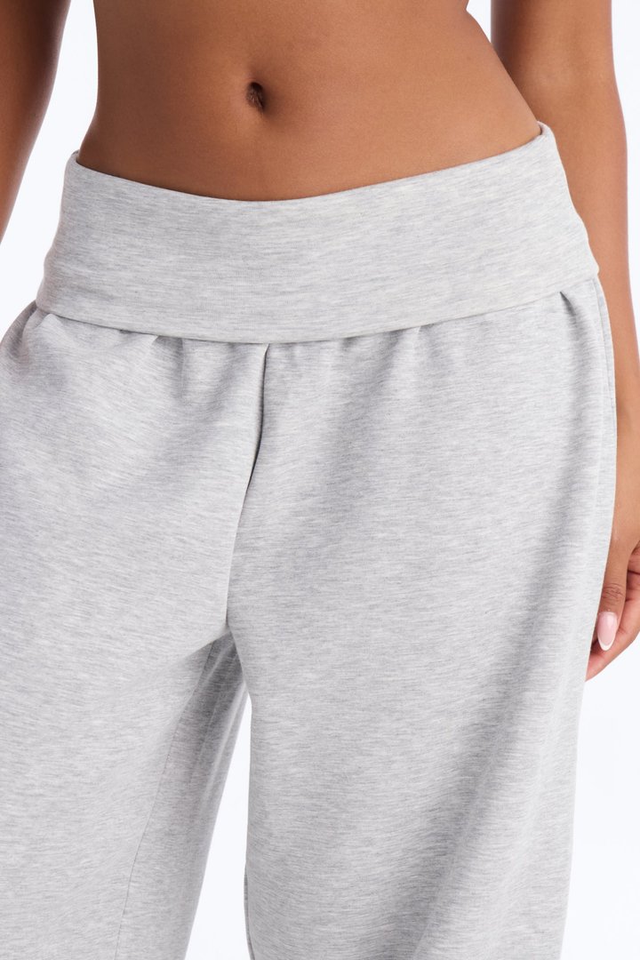 Cora Foldover Waist Jogger Pant - Heather Grey