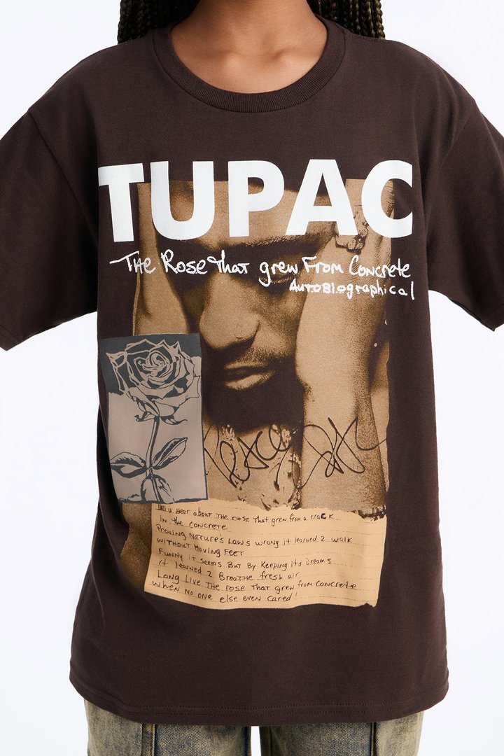 Mini Tupac Rose Tee - Brown