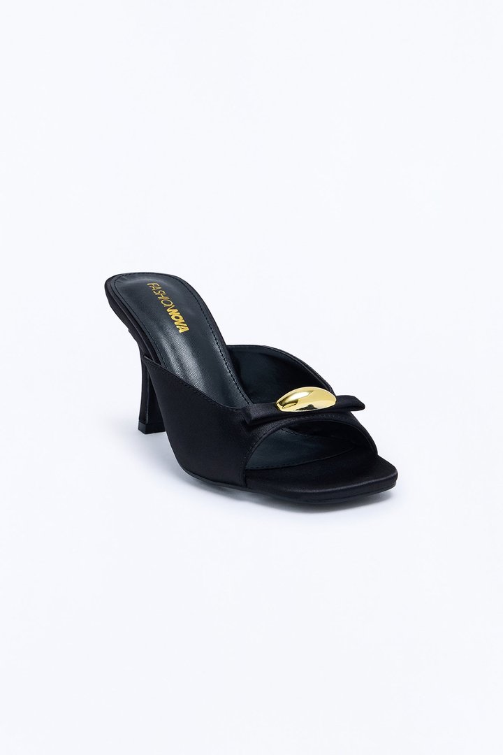 So Into You Hardware Heels - Black