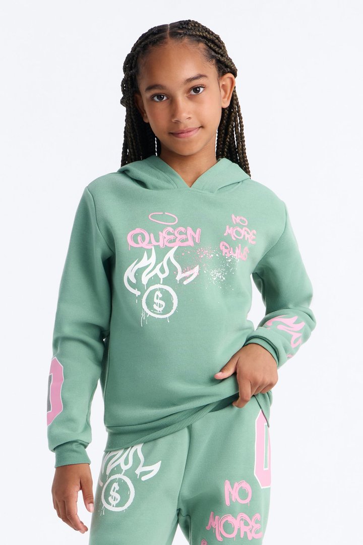 Mini No More Rules Jogger Pant Set - Green