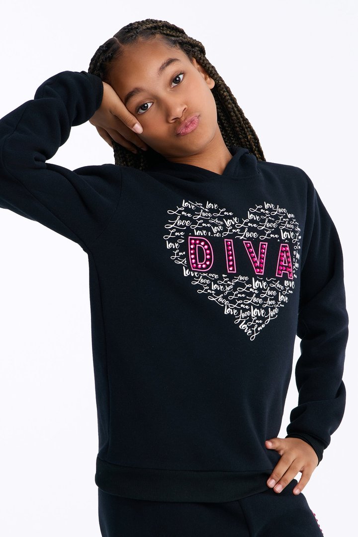 Mini Diva Jogger Pant Set - Black