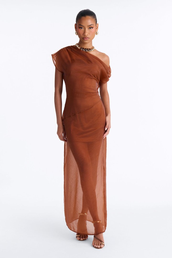 Subtle Statement Taffeta Maxi Dress - Copper