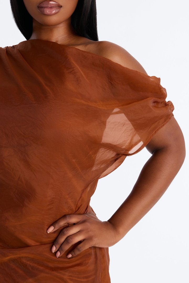 Subtle Statement Taffeta Maxi Dress - Copper