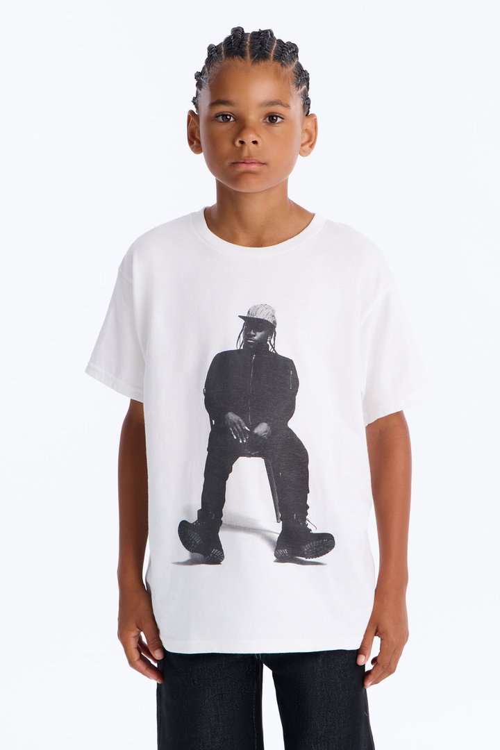 Mini Pusha T Front And Back Graphic Tee - White