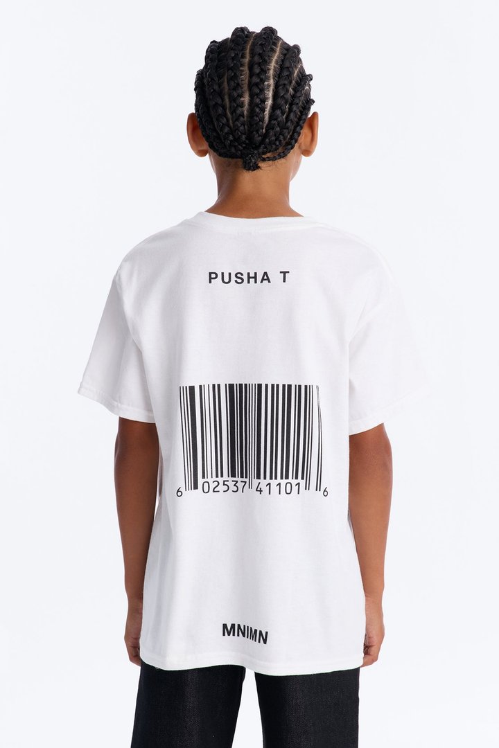 Mini Pusha T Front And Back Graphic Tee - White