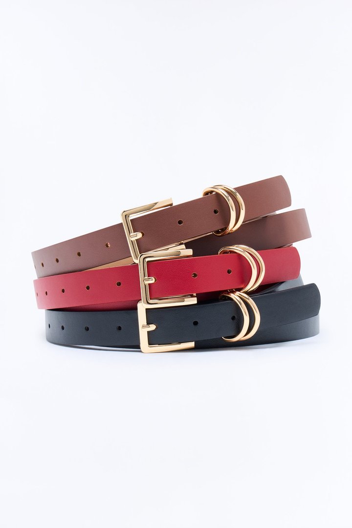 The Best Trio Belt Set - Burgundy/combo